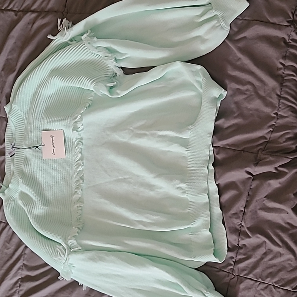 Pastel fringe sweater